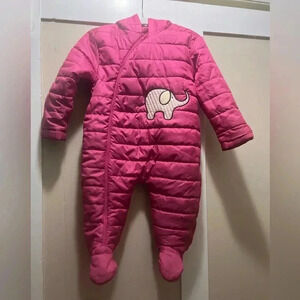 Girls sz 24 months pink puffer snowsuit